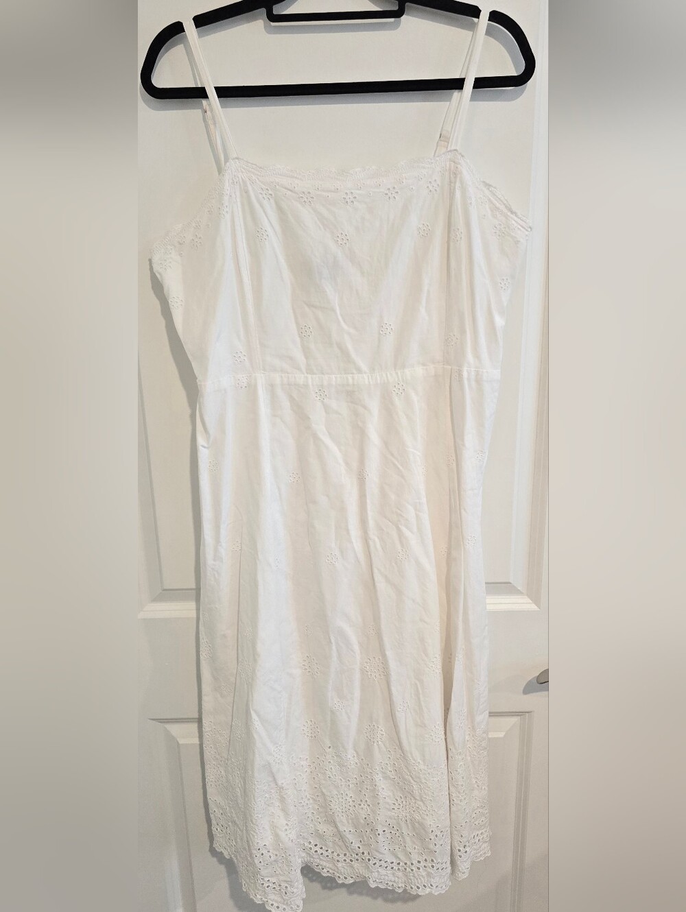 Gap Square Neck Midi Cami Lace-Trim Maxi Dress White Size 16